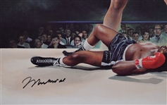 Muhammad Ali Signed “Clay KOs Liston in 60 Seconds” Canvas Giclee