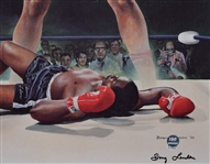 Muhammad Ali Signed “Clay KOs Liston in 60 Seconds” Canvas Giclee