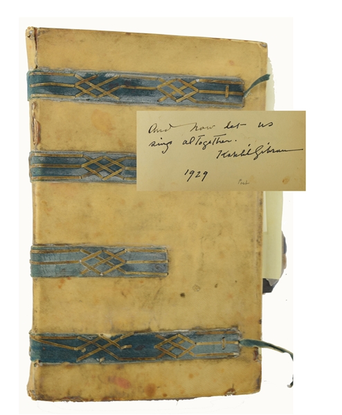 Khalil Gibran Signed Unpublished Quotation! in Autograph Album with Many Other Famous Luminaries