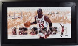 Michael Jordan Championships Signed Poster
