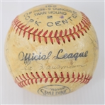 1949 New York Giants Team Signed ball and 1951 Thomson Single Signed