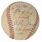 1949 New York Giants Team Signed ball and 1951 Thomson Single Signed