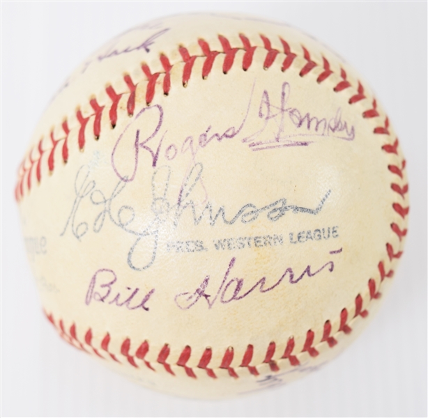Multi-Signed ONL Baseball  Hornsby, Stengel, Durocher, Gomez and More
