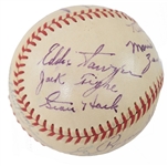 Multi-Signed ONL Baseball  Hornsby, Stengel, Durocher, Gomez and More