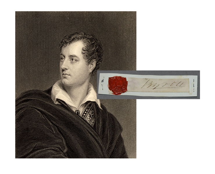 Lord Byron Signature with His  Wax Seal
