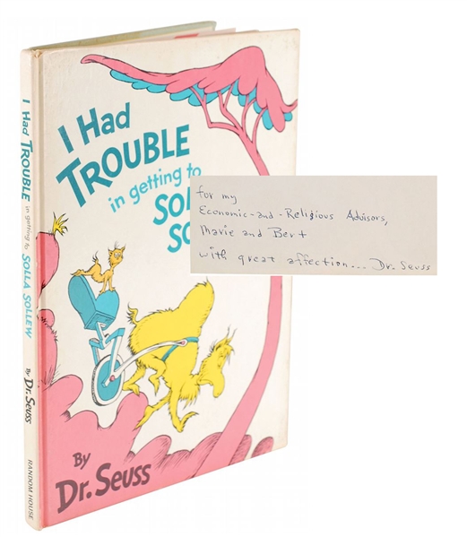 Rare Signed Dr. Seuess Book to his Economic-and-Religious Advisors