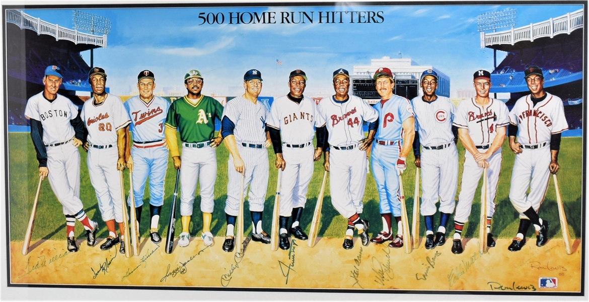 1988 500 Home Run Hitters Multi-Signed Lithograph