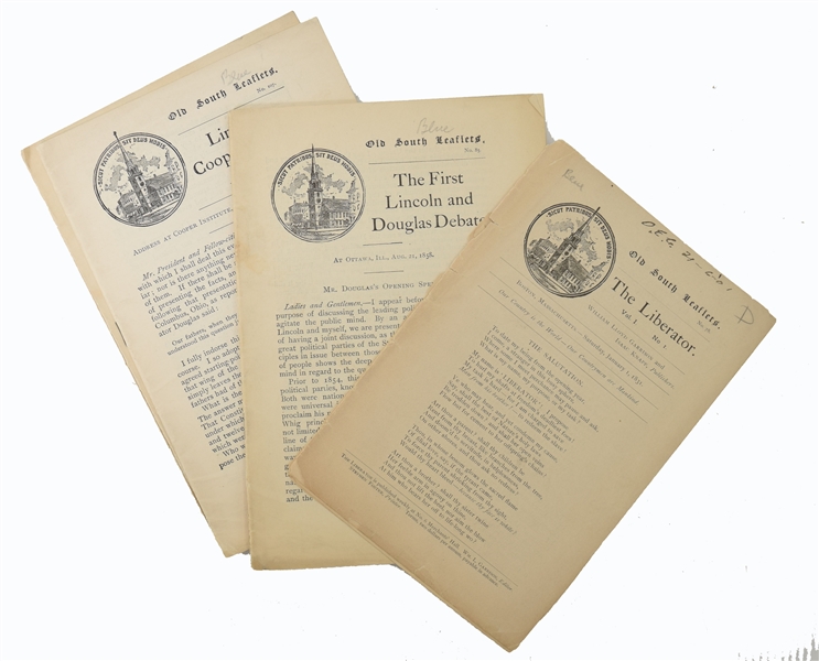Collection of over 75 Pamphlets related to Lincoln’s assassination and the question of Slavery