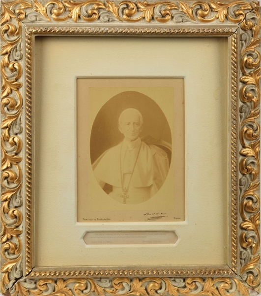Rare Pope Leo XIII Signed Photo to Mark Twains Publishing business manager For their book on his Life