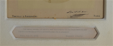 Rare Pope Leo XIII Signed Photo to Mark Twain's Publishing business manager For their book on his Life