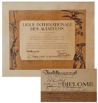 Incredible Certificate for Akron rescue mission; for Heroism Rescue for the Akron search and Air Ship AJ3, ( By Lindbergh, Rickenbacker, Hawks ...)