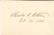 Chester A. Arthur fine large signature