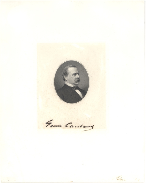 Grover Cleveland signed Engraving