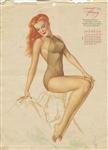 Rare Alberto Vargas Original 1946 Calendar Pin Up Drawings