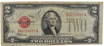 Clark Gables Signed $2 1928 Bill