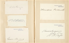 Autograph album containing the signatures of nine U.S. Presidents /Mark Twain and other notables. compiled 1880s-1930s. 