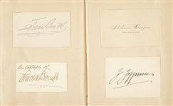 Autograph album containing the signatures of nine U.S. Presidents /Mark Twain and other notables. compiled 1880s-1930s. 
