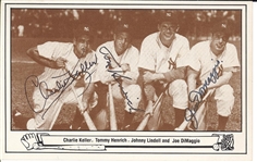 Joe Dimaggio, Johnny Lindell, Charlie Keller, Tommy Henrich 1948 Yankees