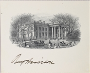 Benjamin Harrison  Executive Mansion Signed