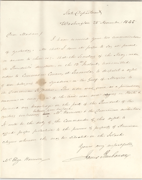 James Buchanan ALS Protecting American interest in Dominican Republic