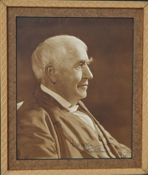 Thomas Edison Fine Signed Portrait