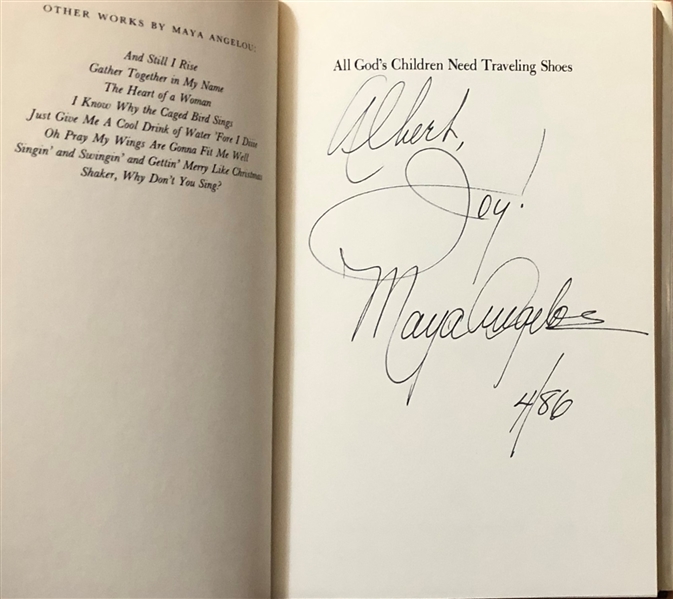 Maya Angelou  Signed 1st Edition book and 1st edition of Clinton/Angelou ON THE PULSE OF MORNING 1993 Inaugural Poem