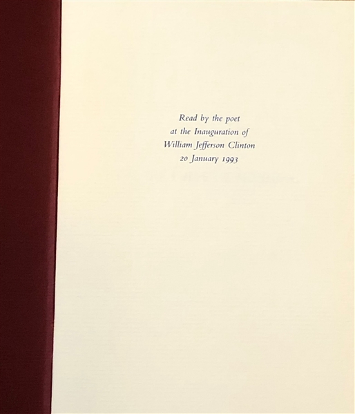 Maya Angelou  Signed 1st Edition book and 1st edition of Clinton/Angelou ON THE PULSE OF MORNING 1993 Inaugural Poem
