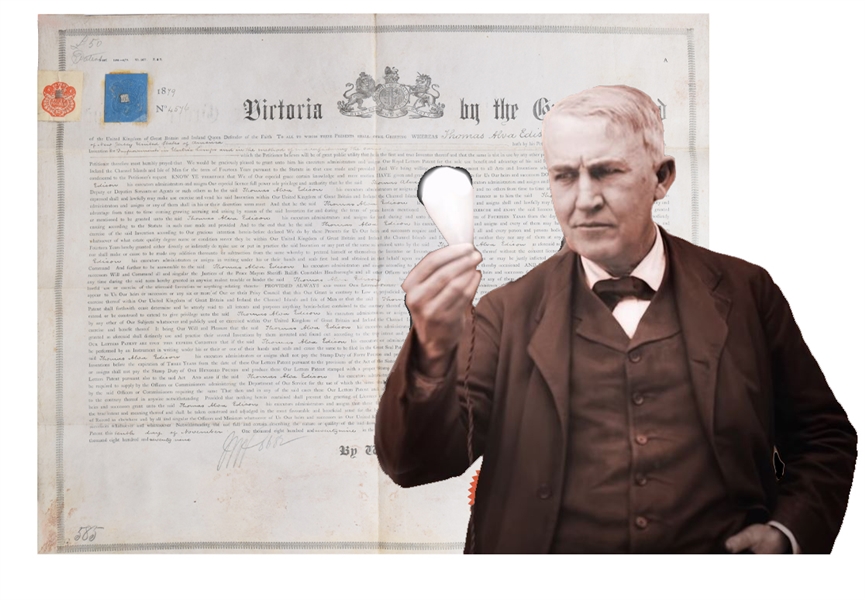 Edison's Original Patent for the Light Bulb and Archive of 37 Patents For the  Birth of the Incandescent Light! The Control of Light in Europe.