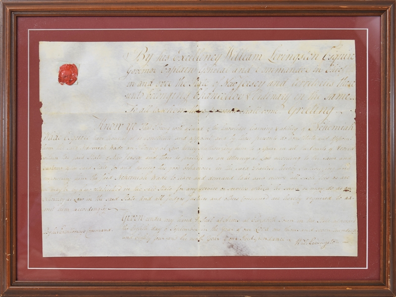 William Livingston Appoints an New Jersey Attorney at Law
