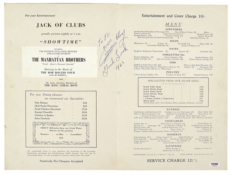 Muhammad Ali signed  "Cassius Clay"