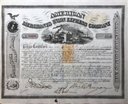AMERICAN MERCHANTS UNION EXPRESS COMPANY Signed By William Fargo to James Fargo as Trustee.of New York