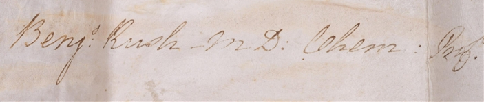 Benjamin Rush, Signer Of The Declaration Of Independence: signed University of Pennsylvania Diploma As 