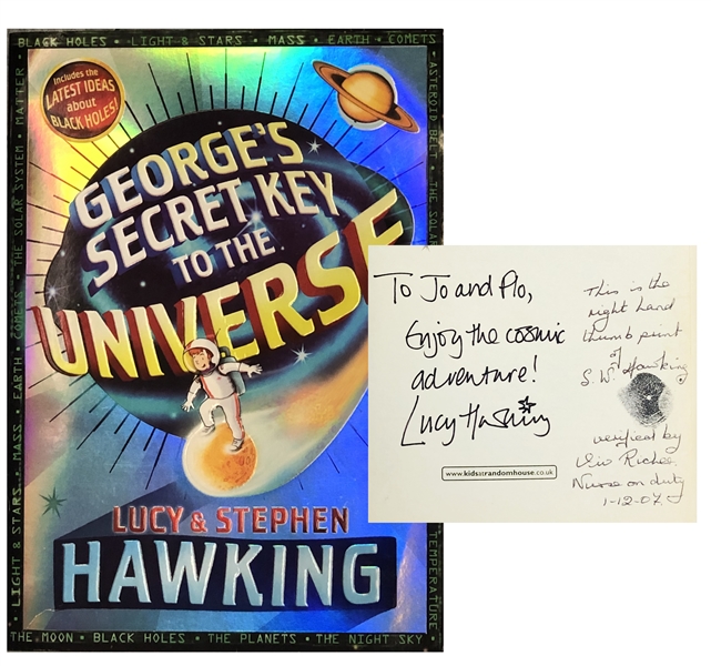 Stephen Hawking GEORGES KEY TO UNIVERSE, Inscribed