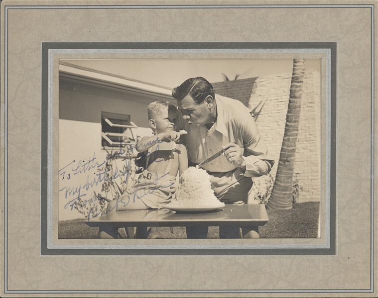Babe Ruth Signed Photo of  His Last Birthday celebration in Miami Beach