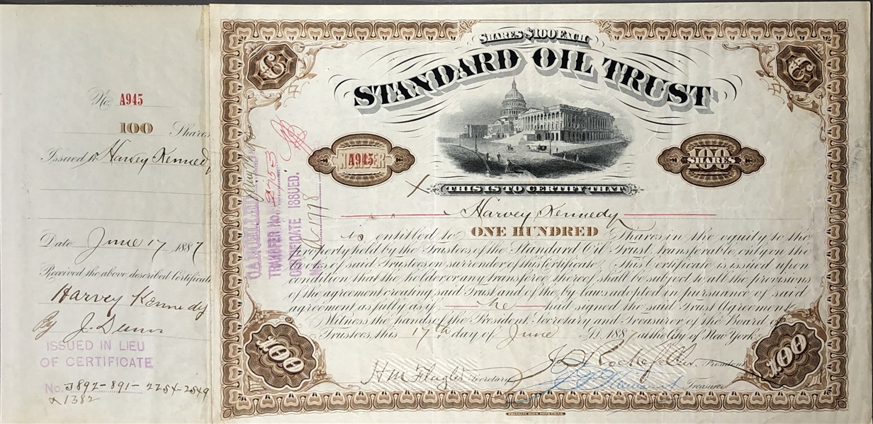 Standard Oil signed byJohn D. Rockefeller and Henry Flagler