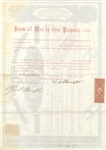 1866 American Express Stock Certificate Signed by Wells and Fargo  --- American Merchants Union Express Company Stock