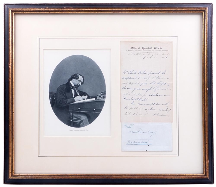 Charles Dickens handwritten and signed letter and envelope