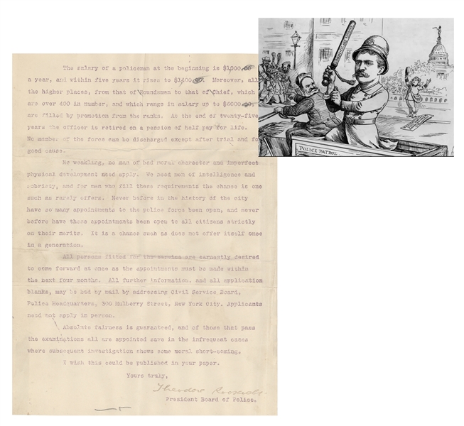 Theodore Roosevelt wants to Reform and Recruit Police for New York! "No Bad Moral Character"