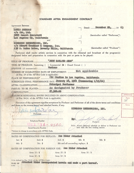 Judy Garland Contract