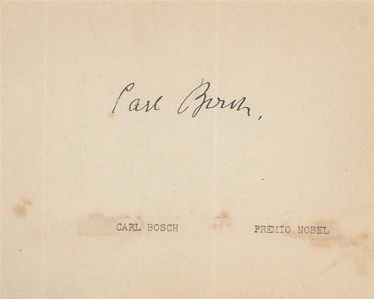 Carl Bosch Rare autograph of this Nobel Prize winner