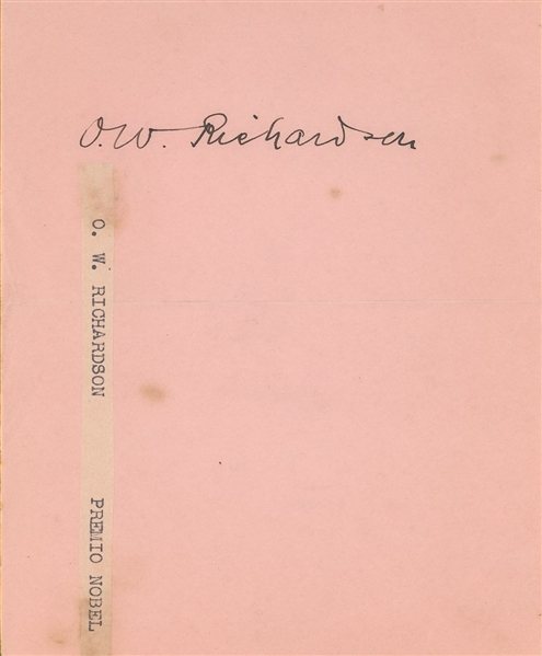 Owen Willans Richardson Nobel in Phyisics
