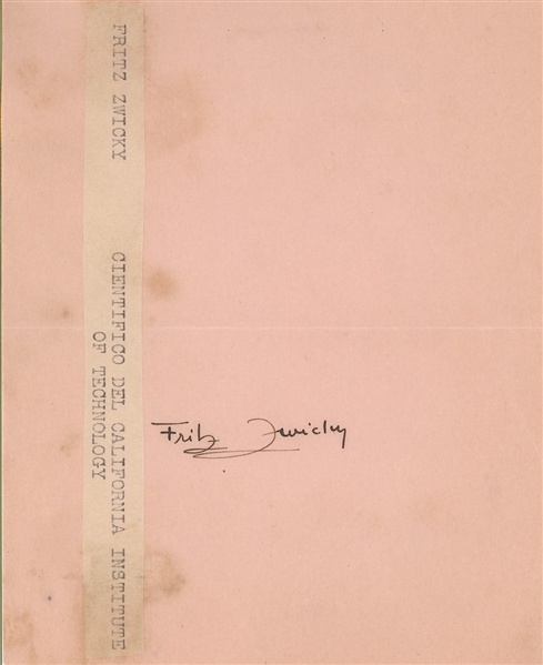 Fritz Zwicky Famous Astronomer