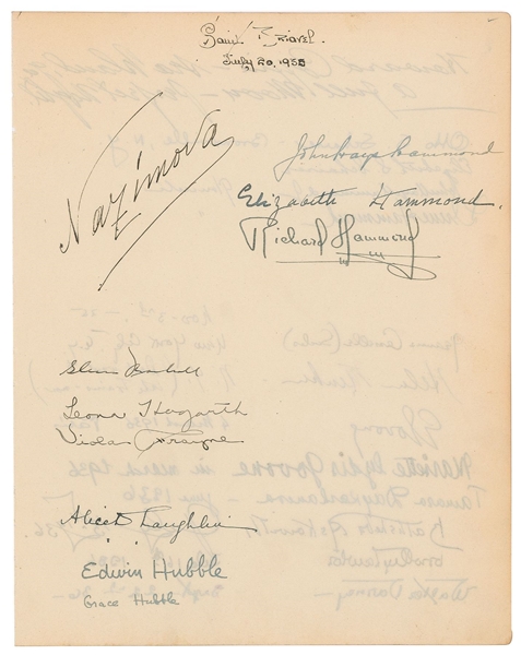 Edwin Hubble Rare Signature