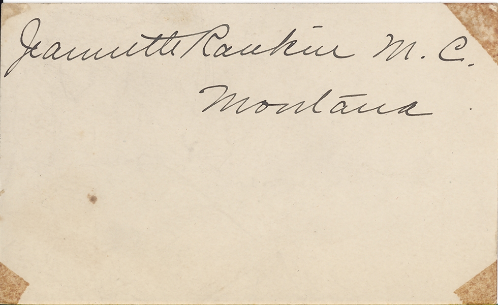 Jeanette Rankin first Woman in Congress