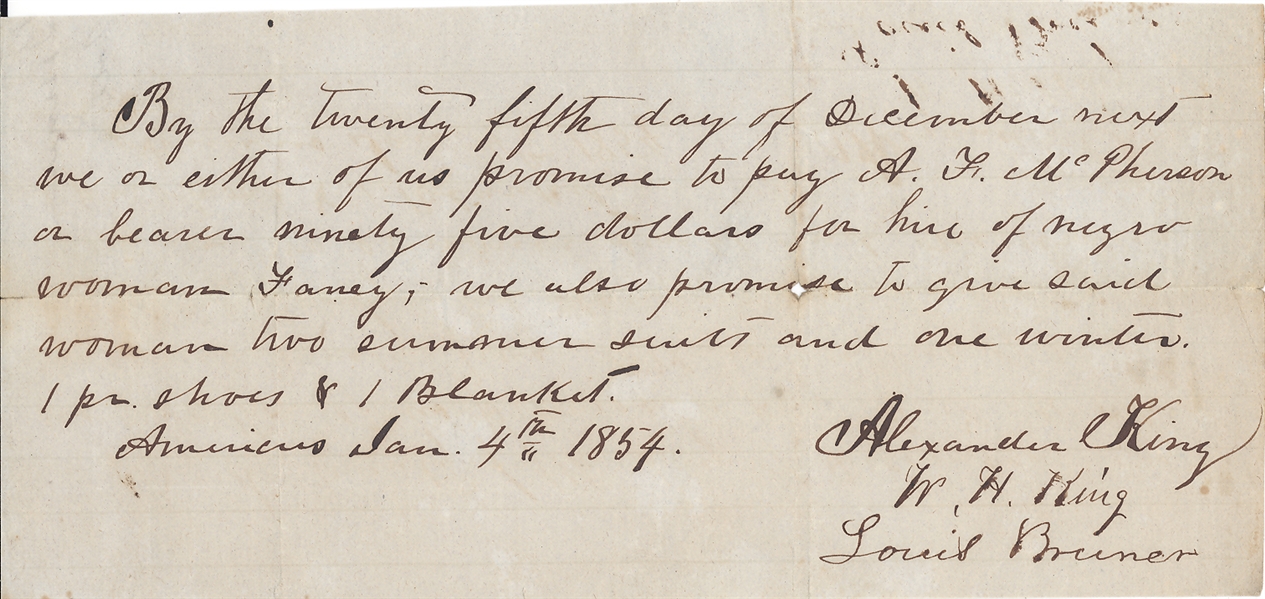 Slavery Promisary Note 
