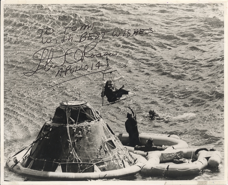 Apollo 14 Signed Photograph of Earth Landing. 