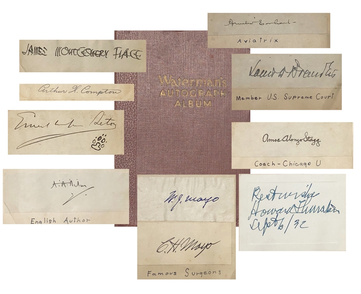 Waterman Autograph Album (Amelia Earhart,Louis Brandeis,AA Milne,Arthur Compton to name a few...