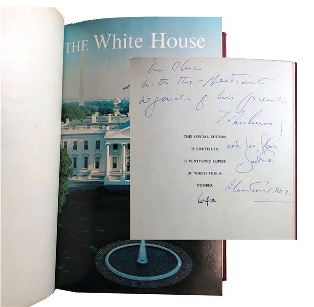 John and Jacqueline Kennedy Very Rare Signed Book! Their Last Official Christmas together.