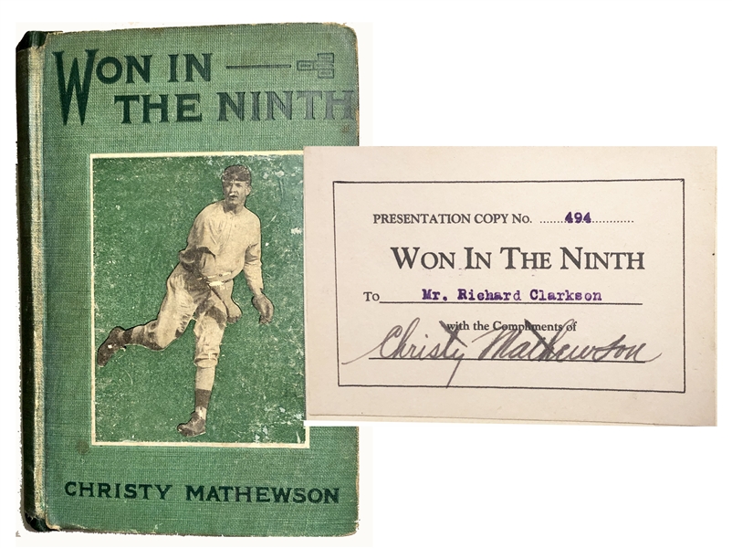 1910 Christy Mathewson Signed Book (Won In The Ninth Signed )