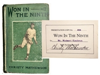 1910 Christy Mathewson Signed Book (Won In The Ninth Signed )
